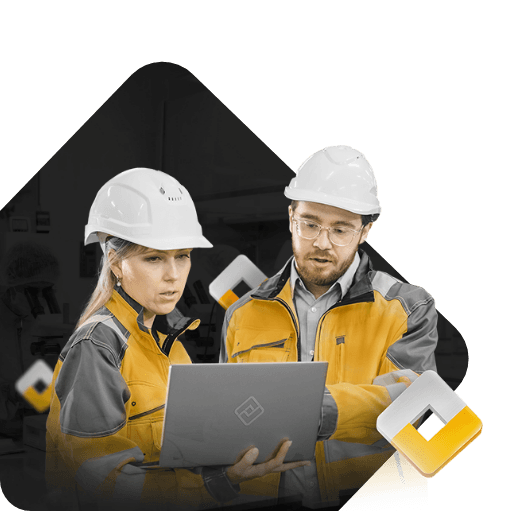 Safety professionals with laptop