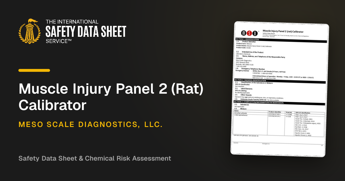 Muscle Injury Panel 2 (Rat) Calibrator — Meso Scale Diagnostics, LLC ...